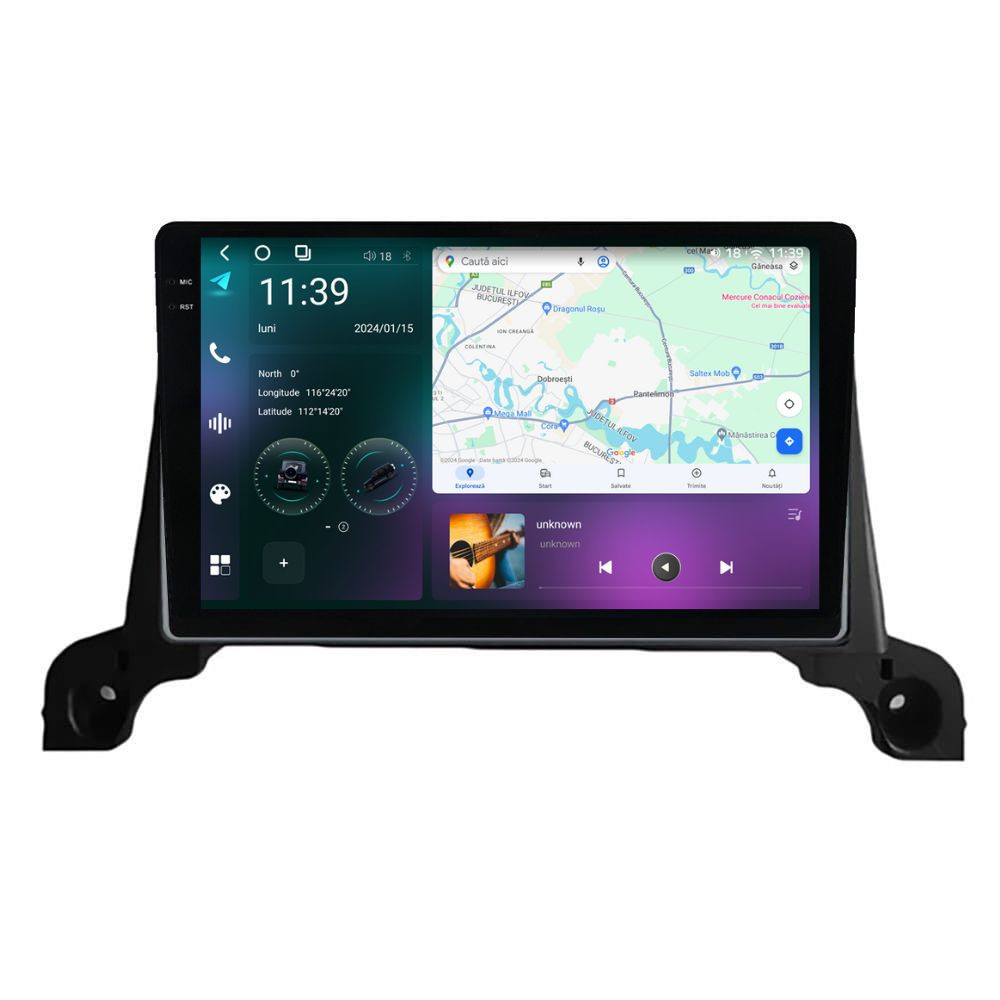 Navigatie dedicata cu Android Peugeot 3008 2016 - 2020, 12GB RAM, Radio GPS Dual Zone, Display 2K QLED 9.5" Touchscreen, Internet Wi-Fi si slot SIM 4G, Bluetooth, MirrorLink, USB