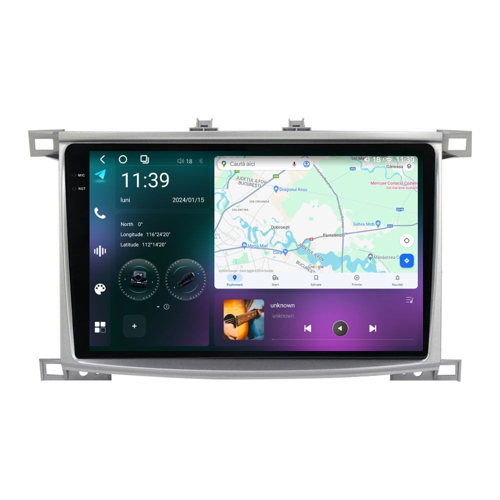 Navigatie dedicata cu Android Toyota Land Cruiser J100 2002 - 2008, 12GB RAM, Radio GPS Dual Zone, Display 2K QLED 10.36" Touchscreen, Internet Wi-Fi si slot SIM 4G, Bluetooth, MirrorLink, U