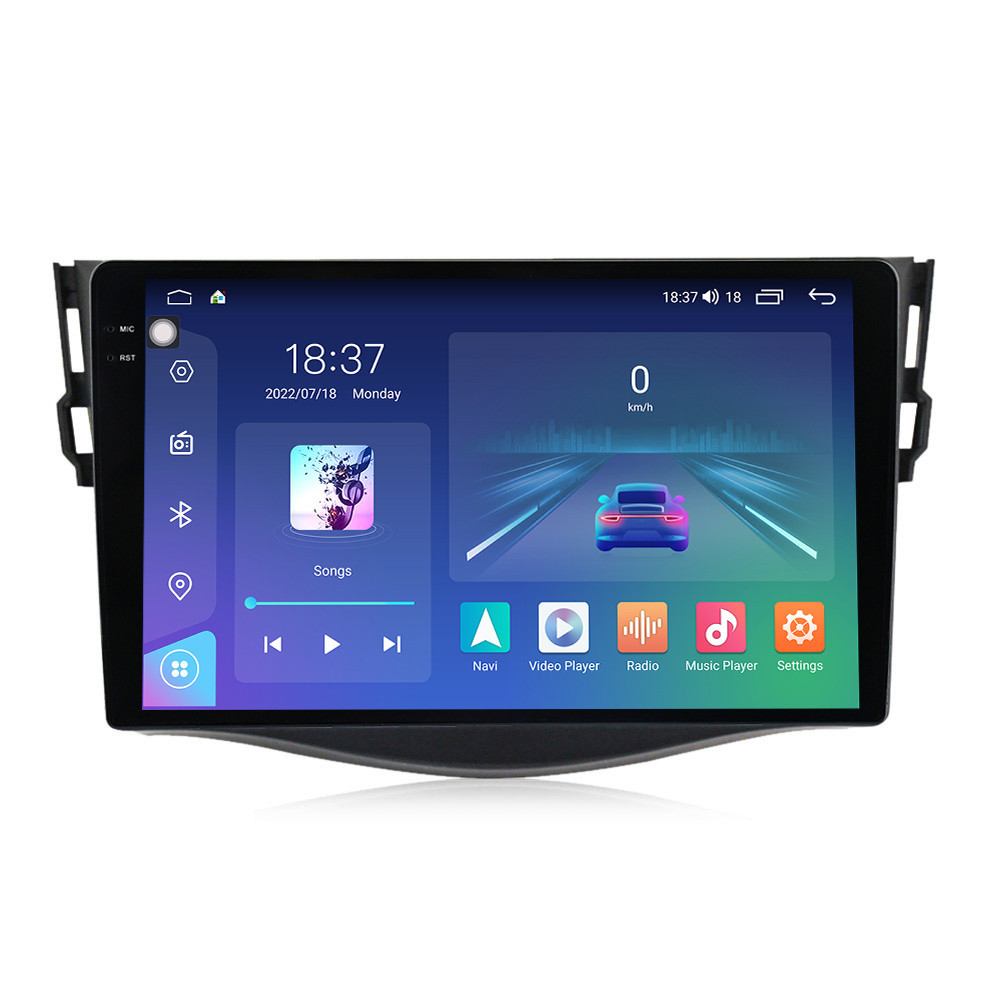 Navigatie dedicata cu Android Toyota Rav4 III 2005 - 2013, 4GB RAM, Radio GPS Dual Zone, Display 2K QLED 9.5" Touchscreen, Internet Wi-Fi si slot SIM 4G, Bluetooth, MirrorLink, USB