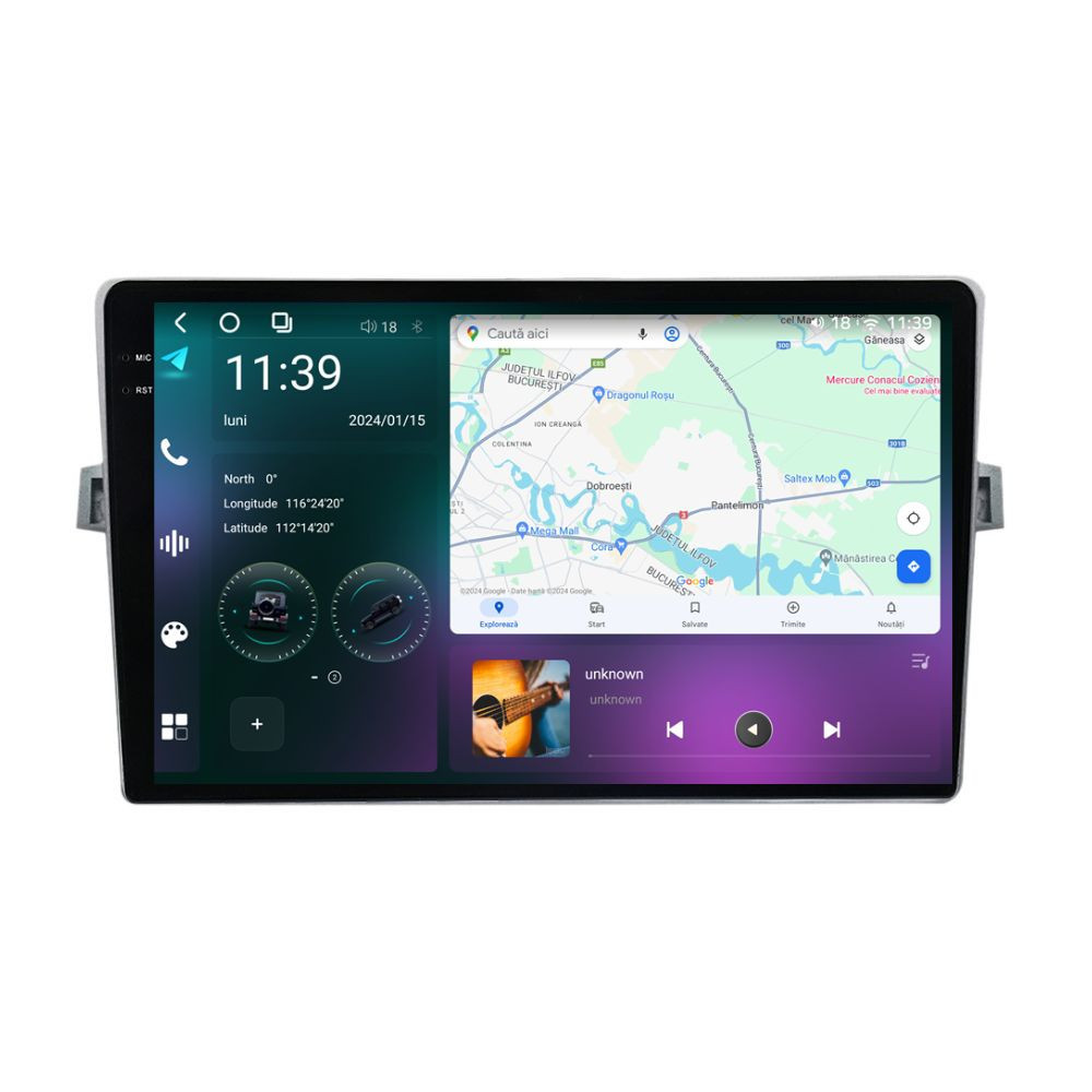 Navigatie dedicata cu Android Toyota Verso 2009 - 2018, 12GB RAM, Radio GPS Dual Zone, Display 2K QLED 9.5" Touchscreen, Internet Wi-Fi si slot SIM 4G, Bluetooth, MirrorLink, USB