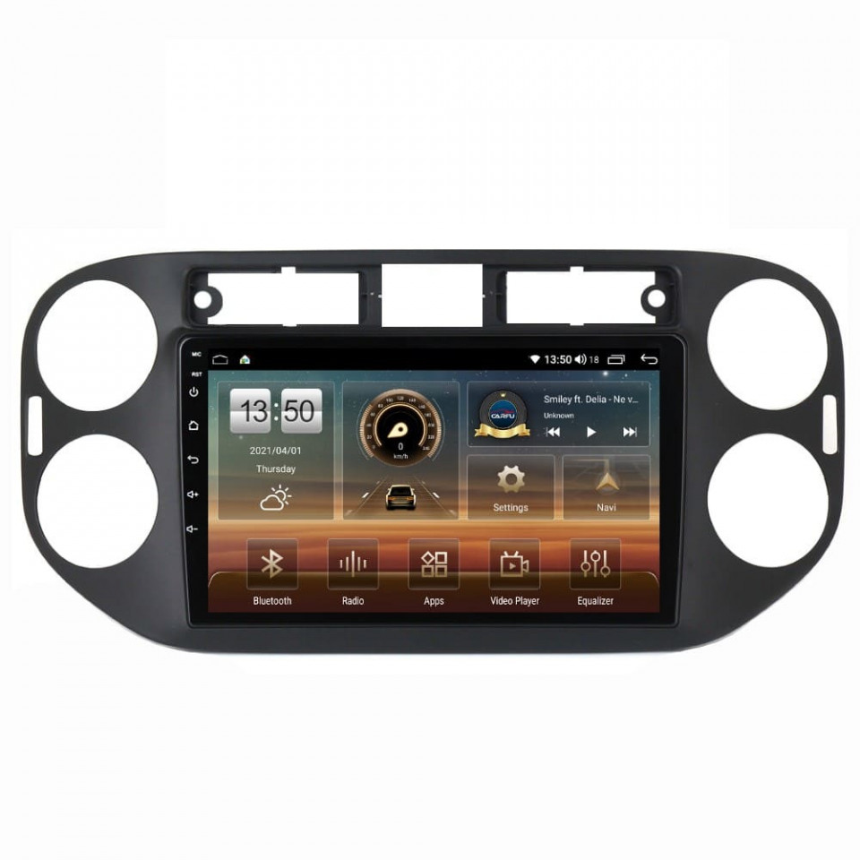 Navigatie dedicata cu Android VW Tiguan I 2012 - 2018, 6GB RAM, Radio GPS Dual Zone, Display HD QLED 9" Touchscreen, Internet Wi-Fi si slot SIM 4G, Bluetooth, MirrorLink, USB