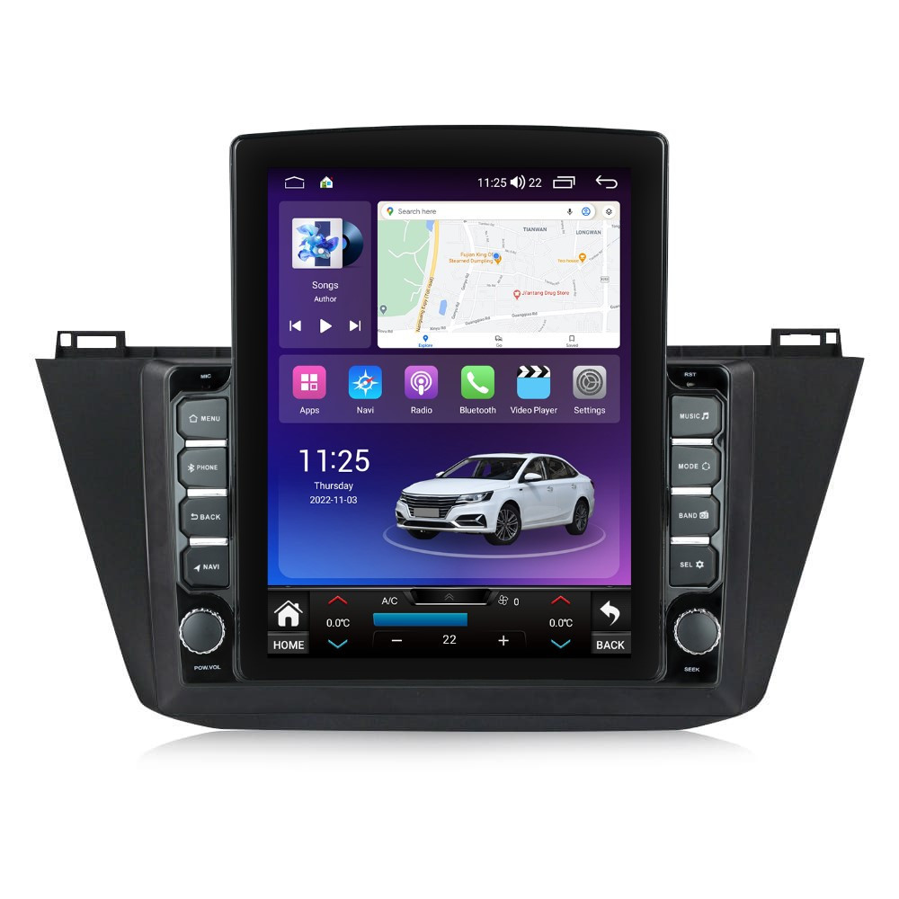 Navigatie dedicata cu Android VW Tiguan II dupa 2016, 8GB RAM, Radio GPS Dual Zone, Touchscreen IPS 9.7" HD tip Tesla, Internet Wi-Fi si slot SIM 4G, Bluetooth, MirrorLink, USB