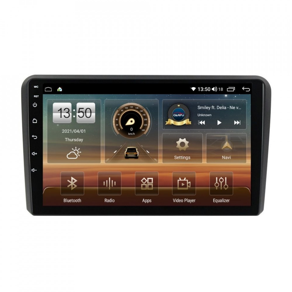 Navigatie dedicata cu Android Audi A3 (8P1) 2003 - 2013, 8GB RAM, Radio GPS Dual Zone, Display HD QLED 9" Touchscreen, Internet Wi-Fi si slot SIM 4G, Bluetooth, MirrorLink, USB