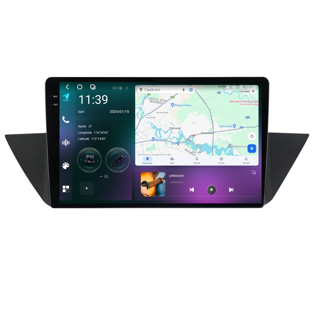 Navigatie dedicata cu Android BMW X1 (E84) 2009 - 2015, 12GB RAM, Radio GPS Dual Zone, Display 2K QLED 10.36" Touchscreen, Internet Wi-Fi si slot SIM 4G, Bluetooth, MirrorLink, USB