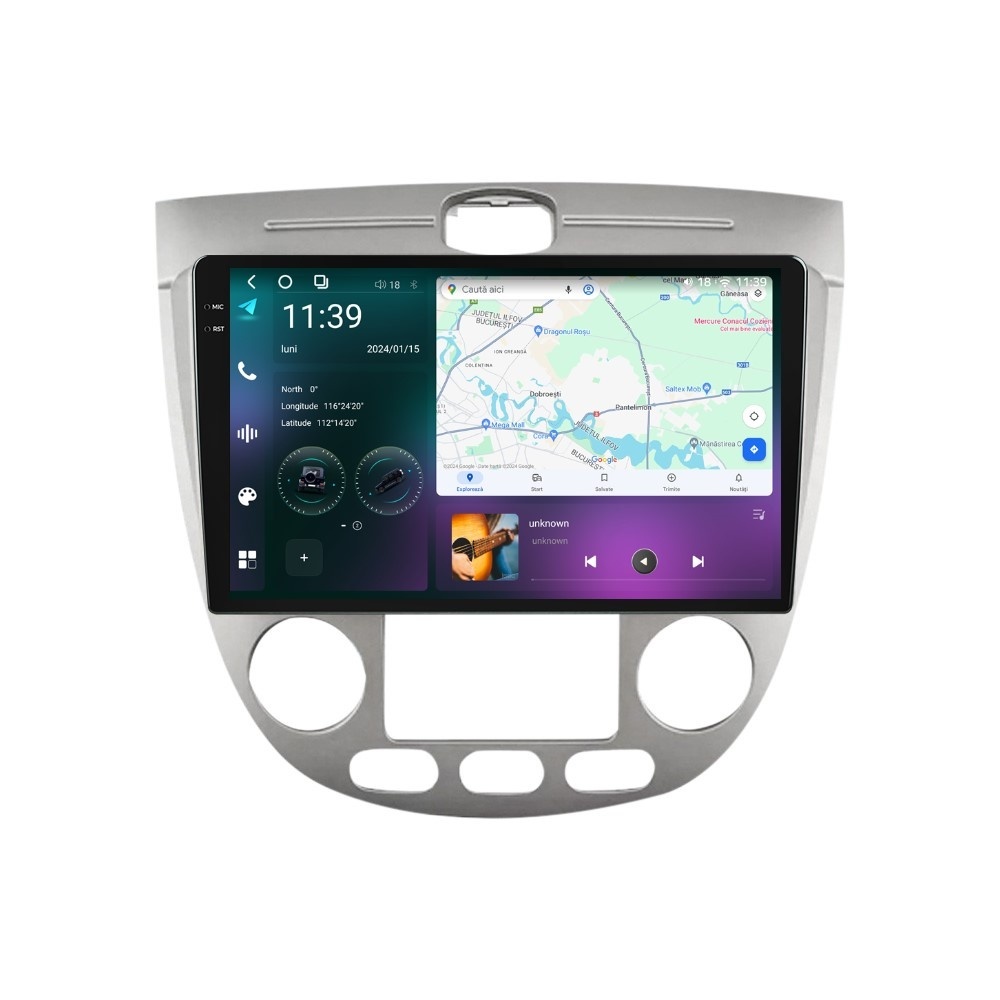 Navigatie dedicata cu Android Chevrolet Lacetti 2003 - 2010, clima automata, 12GB RAM, Radio GPS Dual Zone, Display 2K QLED 9.5" Touchscreen, Internet Wi-Fi si slot SIM 4G, Bluetooth, Mirror