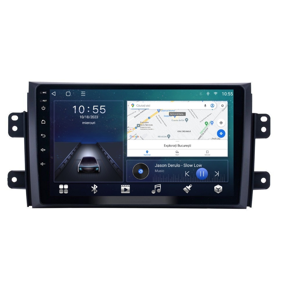Navigatie dedicata cu Android Fiat Sedici 2006 - 2015, 2GB RAM, Radio GPS Dual Zone, Display HD QLED 9" Touchscreen, Internet Wi-Fi si slot SIM 4G, Bluetooth, MirrorLink, USB