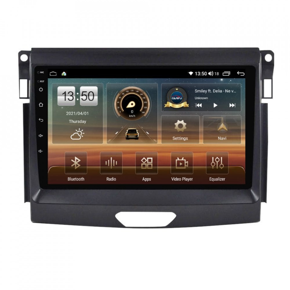 Navigatie dedicata cu Android Ford Ranger dupa 2015 fara navigatie originala, 6GB RAM, Radio GPS Dual Zone, Display HD QLED 9" Touchscreen, Internet Wi-Fi si slot SIM 4G, Bluetooth, MirrorLink, USB