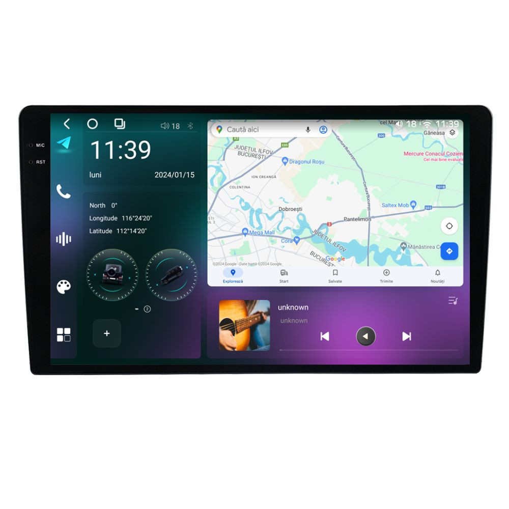Navigatie dedicata cu Android Ford Transit 2006 - 2014, 12GB RAM, Radio GPS Dual Zone, Display 2K QLED 9.5" Touchscreen, Internet Wi-Fi si slot SIM 4G, Bluetooth, MirrorLink, USB