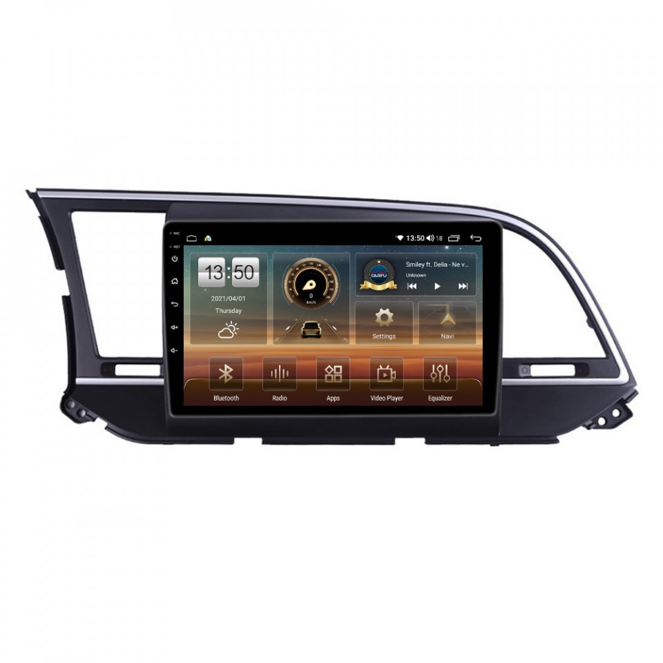 Navigatie dedicata cu Android Hyundai Elantra VI 2015 - 2018, 6GB RAM, Radio GPS Dual Zone, Display HD QLED 9" Touchscreen, Internet Wi-Fi si slot SIM 4G, Bluetooth, MirrorLink, USB