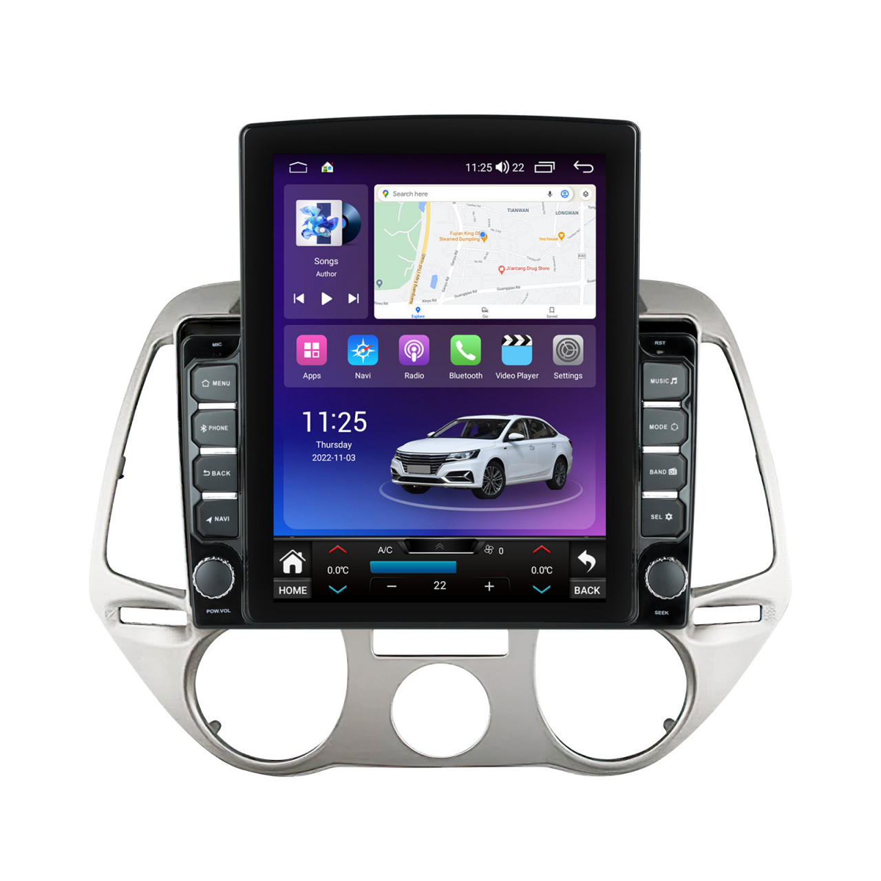 Navigatie dedicata cu Android Hyundai i20 2008 - 2012, clima manuala, 8GB RAM, Radio GPS Dual Zone, Touchscreen IPS 9.7" HD tip Tesla, Internet Wi-Fi si slot SIM 4G, Bluetooth, MirrorLink, U