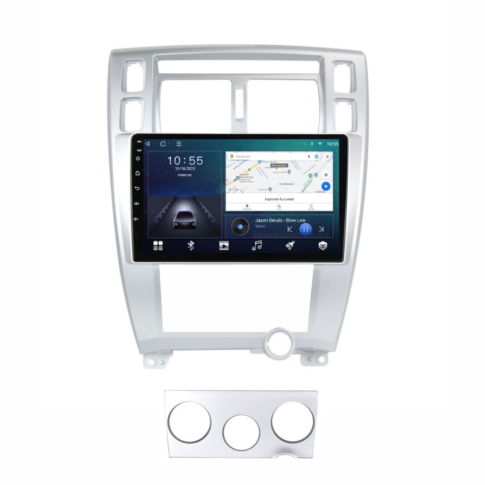 Navigatie dedicata cu Android Hyundai Tucson 2004 - 2011, 2GB RAM, Radio GPS Dual Zone, Display HD QLED 10" Touchscreen, Internet Wi-Fi si slot SIM 4G, Bluetooth, MirrorLink, USB
