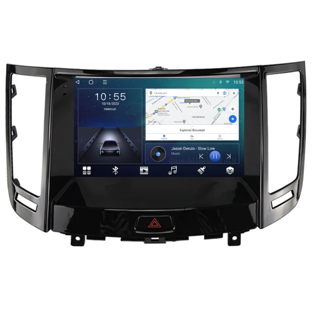 Navigatie dedicata cu Android Infiniti FX35 2008 - 2012, 2GB RAM, Radio GPS Dual Zone, Display HD QLED 9" Touchscreen, Internet Wi-Fi si slot SIM 4G, Bluetooth, MirrorLink, USB