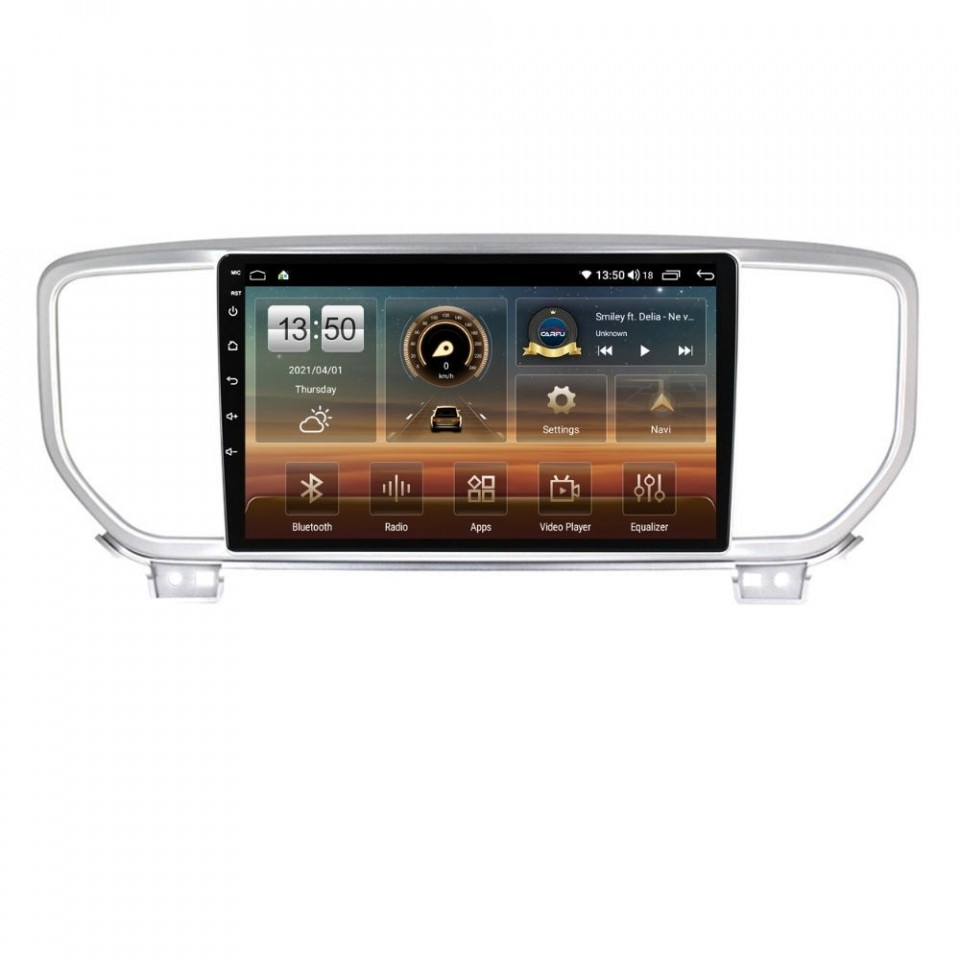 Navigatie dedicata cu Android Kia Sportage 2018 - 2021, 6GB RAM, Radio GPS Dual Zone, Display HD QLED 9" Touchscreen, Internet Wi-Fi si slot SIM 4G, Bluetooth, MirrorLink, USB