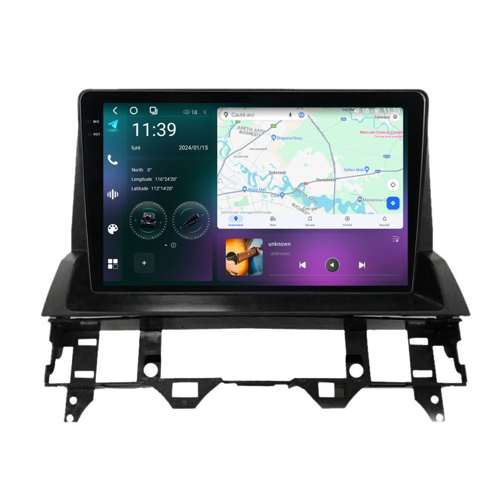 Navigatie dedicata cu Android Mazda 6 2002 - 2008, 12GB RAM, Radio GPS Dual Zone, Display 2K QLED 10.36" Touchscreen, Internet Wi-Fi si slot SIM 4G, Bluetooth, MirrorLink, USB