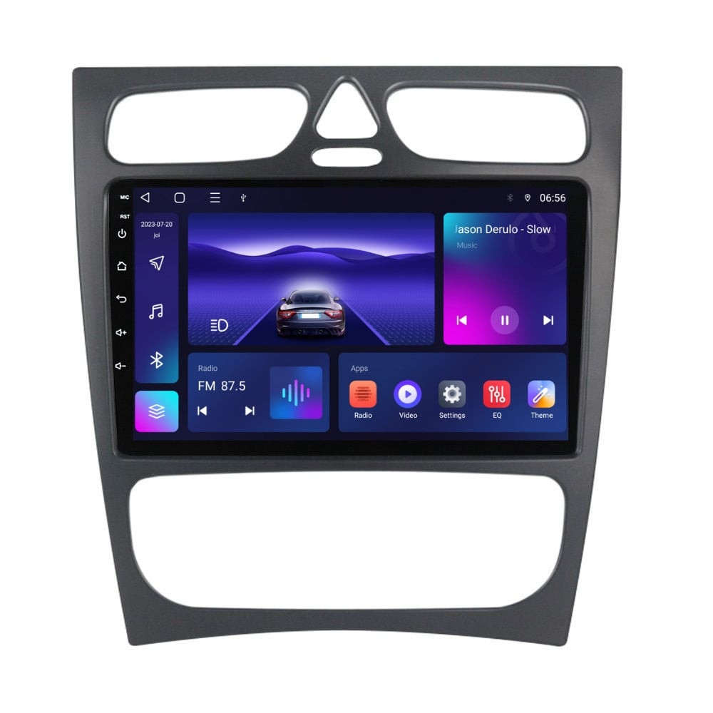 Navigatie dedicata cu Android Mercedes C-Class W203 2000 - 2004, 3GB RAM, Radio GPS Dual Zone, Display HD QLED 9" Touchscreen, Internet Wi-Fi si slot SIM 4G, Bluetooth, MirrorLink, USB