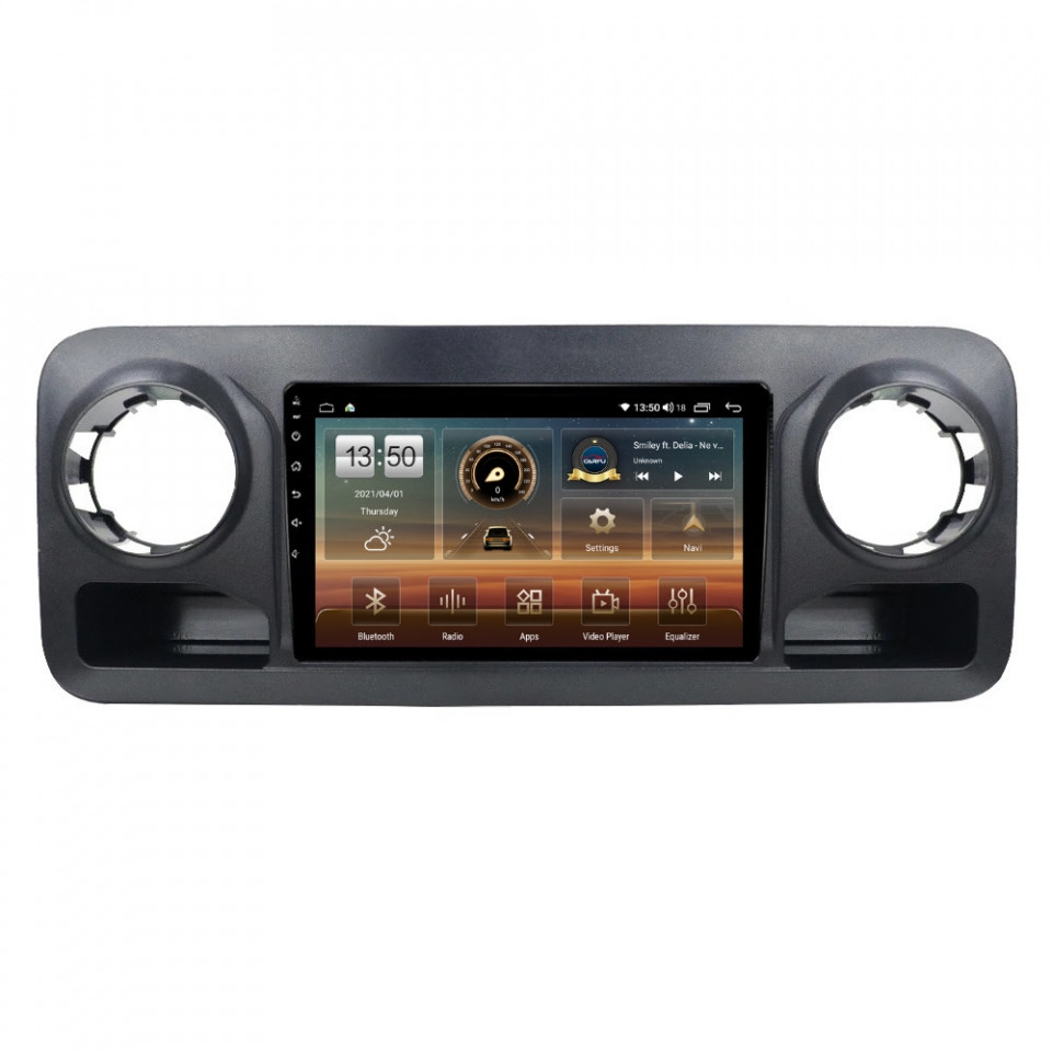 Navigatie dedicata cu Android Mercedes Sprinter dupa 2018, 8GB RAM, Radio GPS Dual Zone, Display HD QLED 10" Touchscreen, Internet Wi-Fi si slot SIM 4G, Bluetooth, MirrorLink, USB