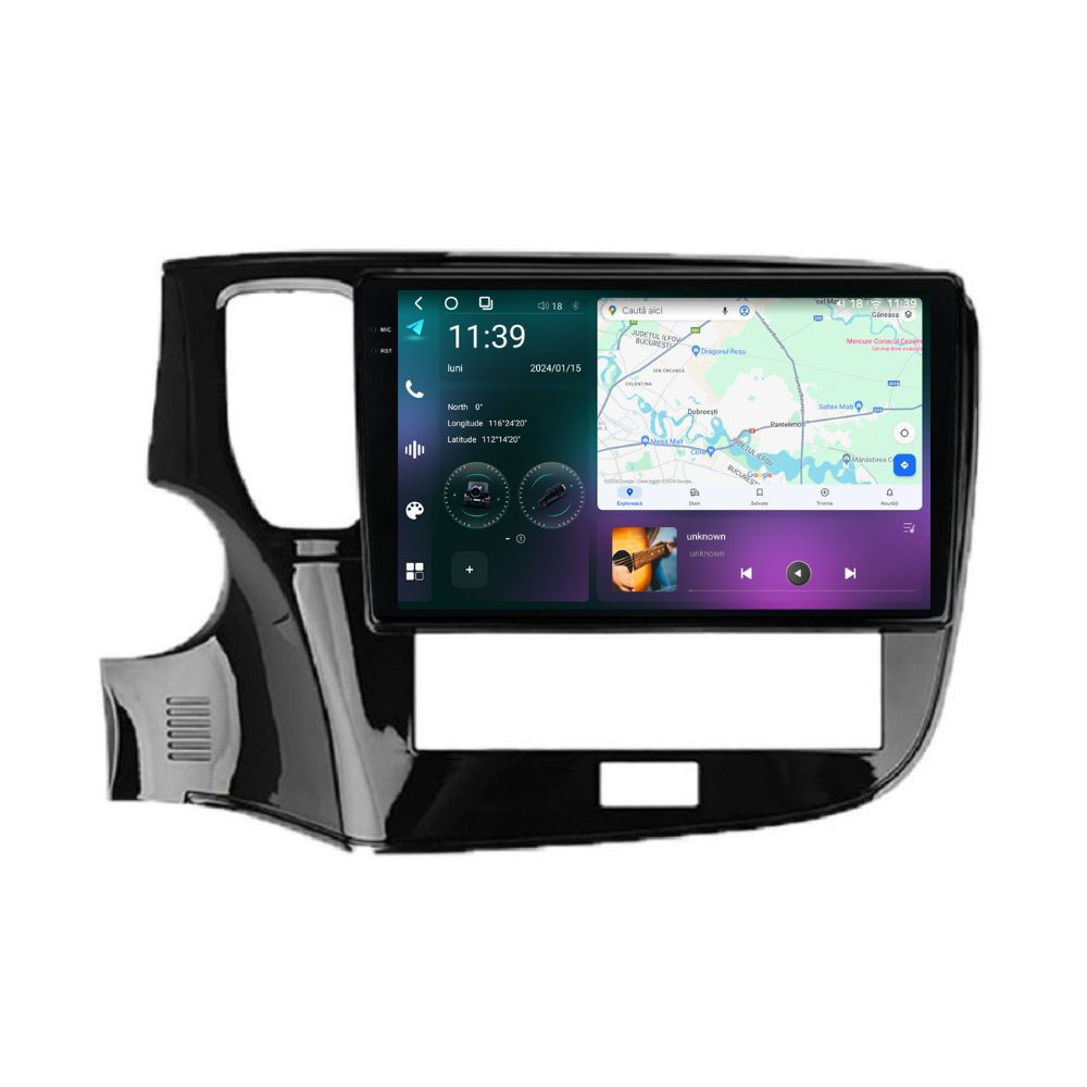Navigatie dedicata cu Android Mitsubishi Outlander III 2019 - 2021, 12GB RAM, Radio GPS Dual Zone, Display 2K QLED 10.36" Touchscreen, Internet Wi-Fi si slot SIM 4G, Bluetooth, MirrorLink, USB