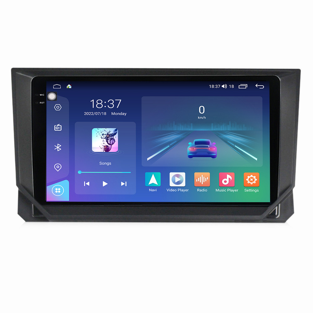 Navigatie dedicata cu Android Seat Ibiza V 2017 - 2021, 4GB RAM, Radio GPS Dual Zone, Display 2K QLED 9.5" Touchscreen, Internet Wi-Fi si slot SIM 4G, Bluetooth, MirrorLink, USB