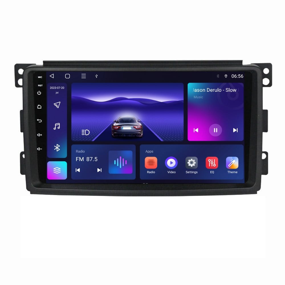 Navigatie dedicata cu Android Smart Fortwo 2007 - 2010, 3GB RAM, Radio GPS Dual Zone, Display HD QLED 9" Touchscreen, Internet Wi-Fi si slot SIM 4G, Bluetooth, MirrorLink, USB