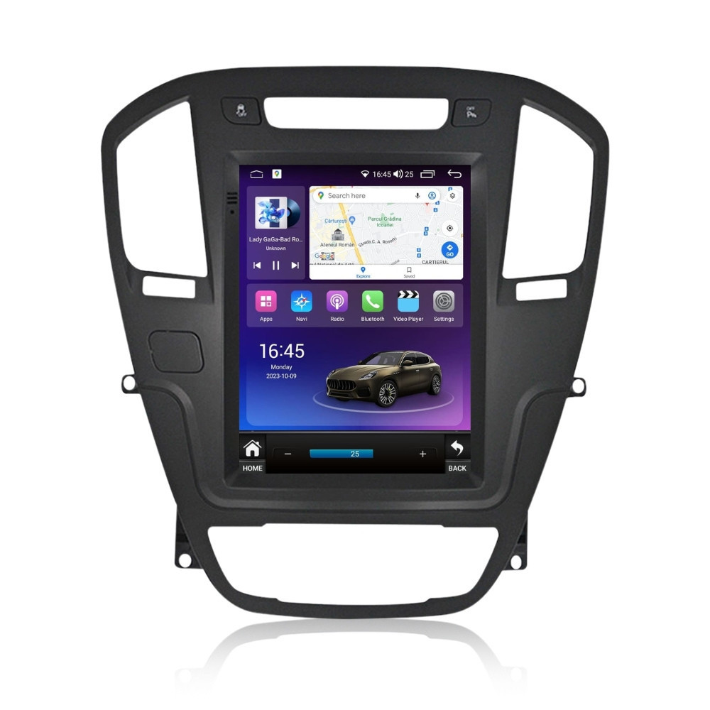 Navigatie dedicata cu Android tip tesla Opel Insignia A 2008 - 2013, 8GB RAM, Radio GPS Dual Zone, Touchscreen IPS 9.7" HD, Internet Wi-Fi si slot SIM 4G, Bluetooth, MirrorLink, USB