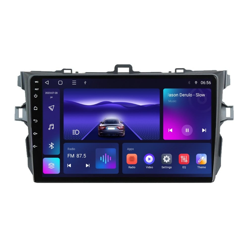 Navigatie dedicata cu Android Toyota Corolla 2007 - 2013, 3GB RAM, Radio GPS Dual Zone, Display HD QLED 9" Touchscreen, Internet Wi-Fi si slot SIM 4G, Bluetooth, MirrorLink, USB