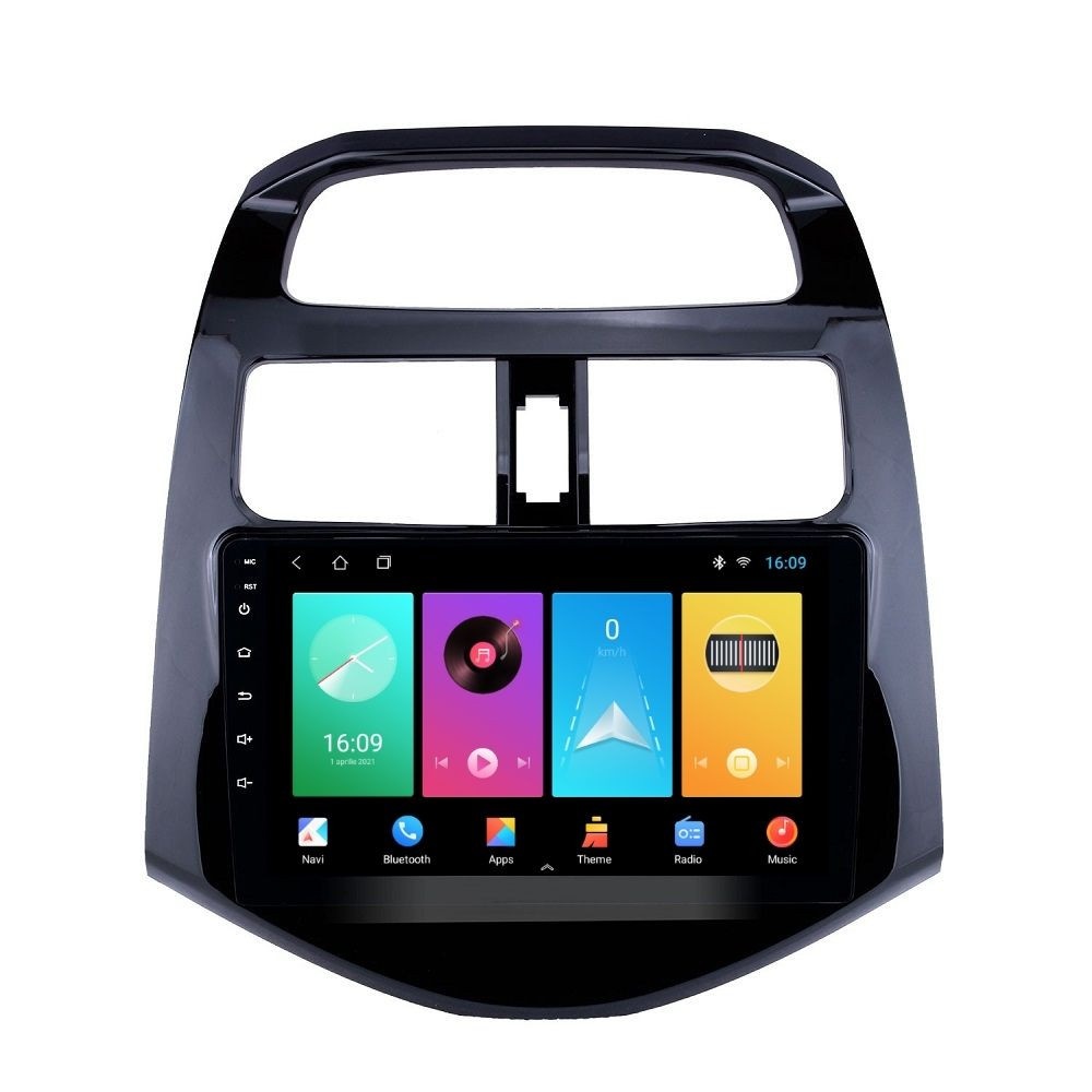 Navigatie dedicata cu Android Chevrolet Spark 2009 - 2015, 1GB RAM, Radio GPS Dual Zone, Display HD IPS 9" Touchscreen, Internet Wi-Fi, Bluetooth, MirrorLink, USB