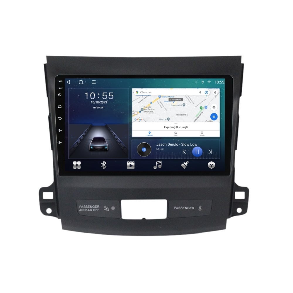 Navigatie dedicata cu Android Citroen C-Crosser 2007 - 2012, 2GB RAM, Radio GPS Dual Zone, Display HD QLED 9" Touchscreen, Internet Wi-Fi si slot SIM 4G, Bluetooth, MirrorLink, USB