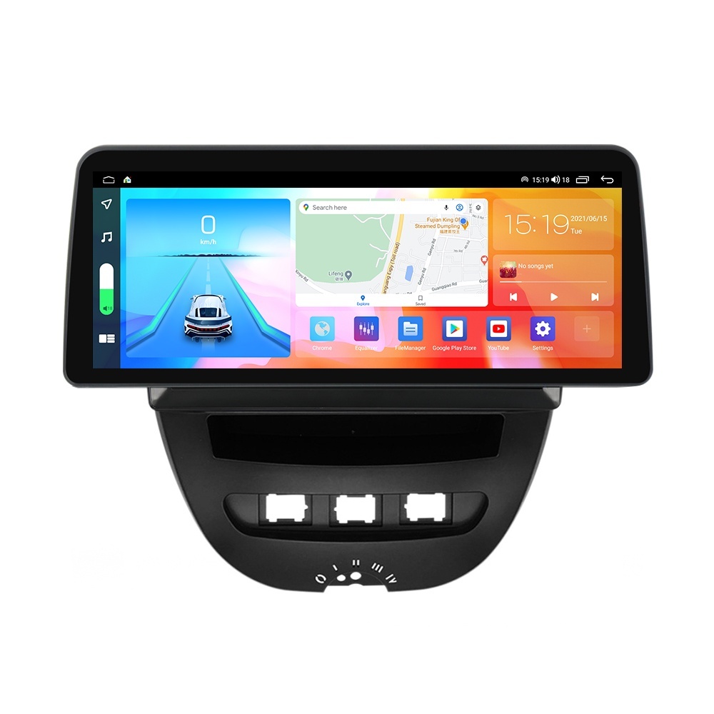 Navigatie dedicata cu Android Citroen C1 2005 - 2014, 8GB RAM, Radio GPS Dual Zone, Display QLED 12.3" Touchscreen, Internet Wi-Fi si slot SIM 4G, Bluetooth, MirrorLink, USB