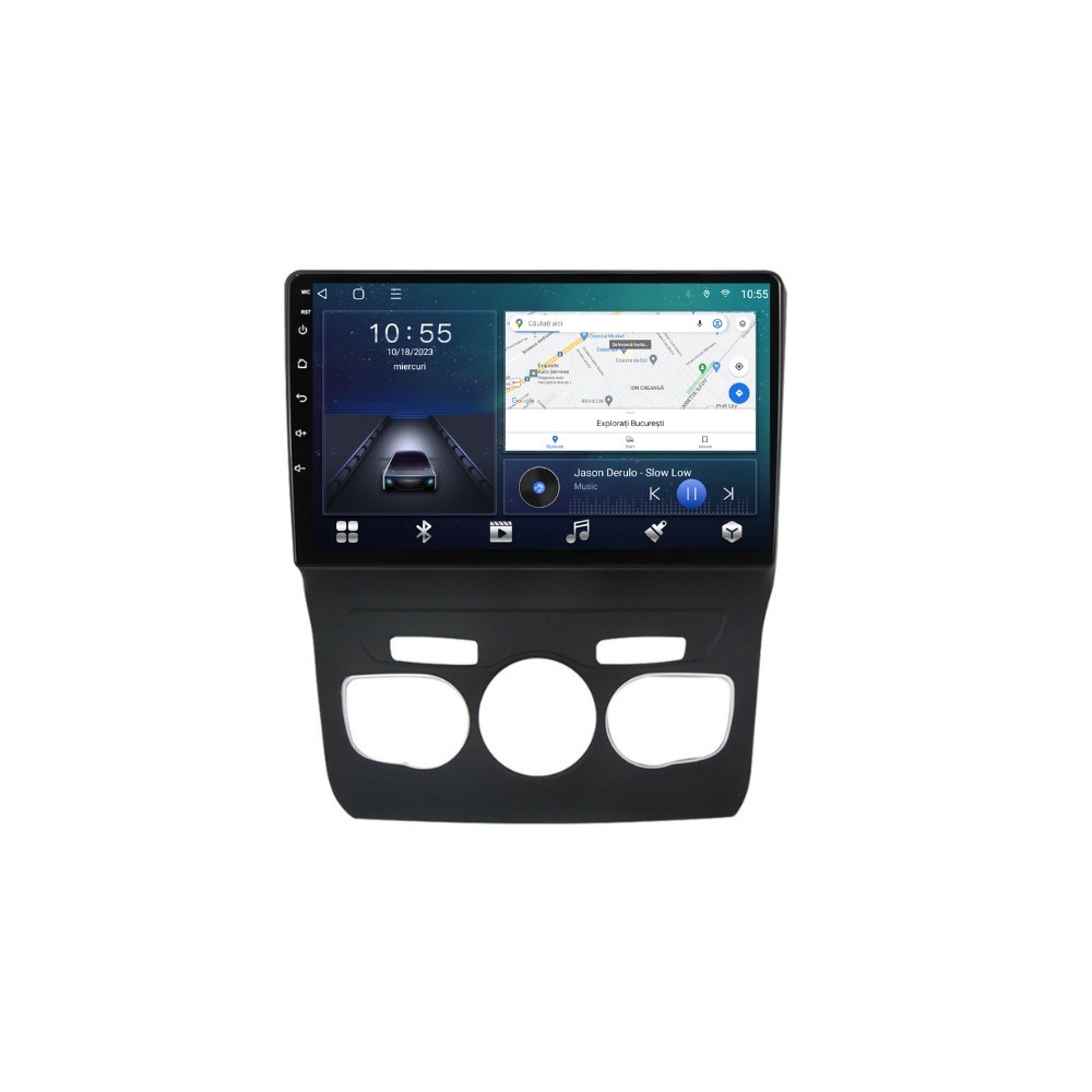 Navigatie dedicata cu Android Citroen C4 II 2009 - 2018, clima automata, 2GB RAM, Radio GPS Dual Zone, Display HD QLED 10" Touchscreen, Internet Wi-Fi si slot SIM 4G, Bluetooth, MirrorLink, USB