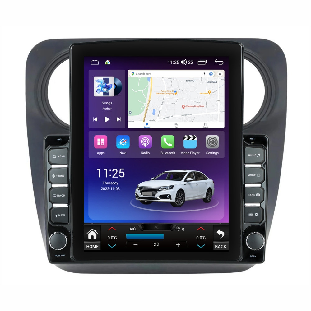 Navigatie dedicata cu Android Dacia Dokker dupa 2012, 4GB RAM, Radio GPS Dual Zone, Touchscreen IPS 9.7" HD tip Tesla, Internet Wi-Fi si slot SIM 4G, Bluetooth, MirrorLink, USB