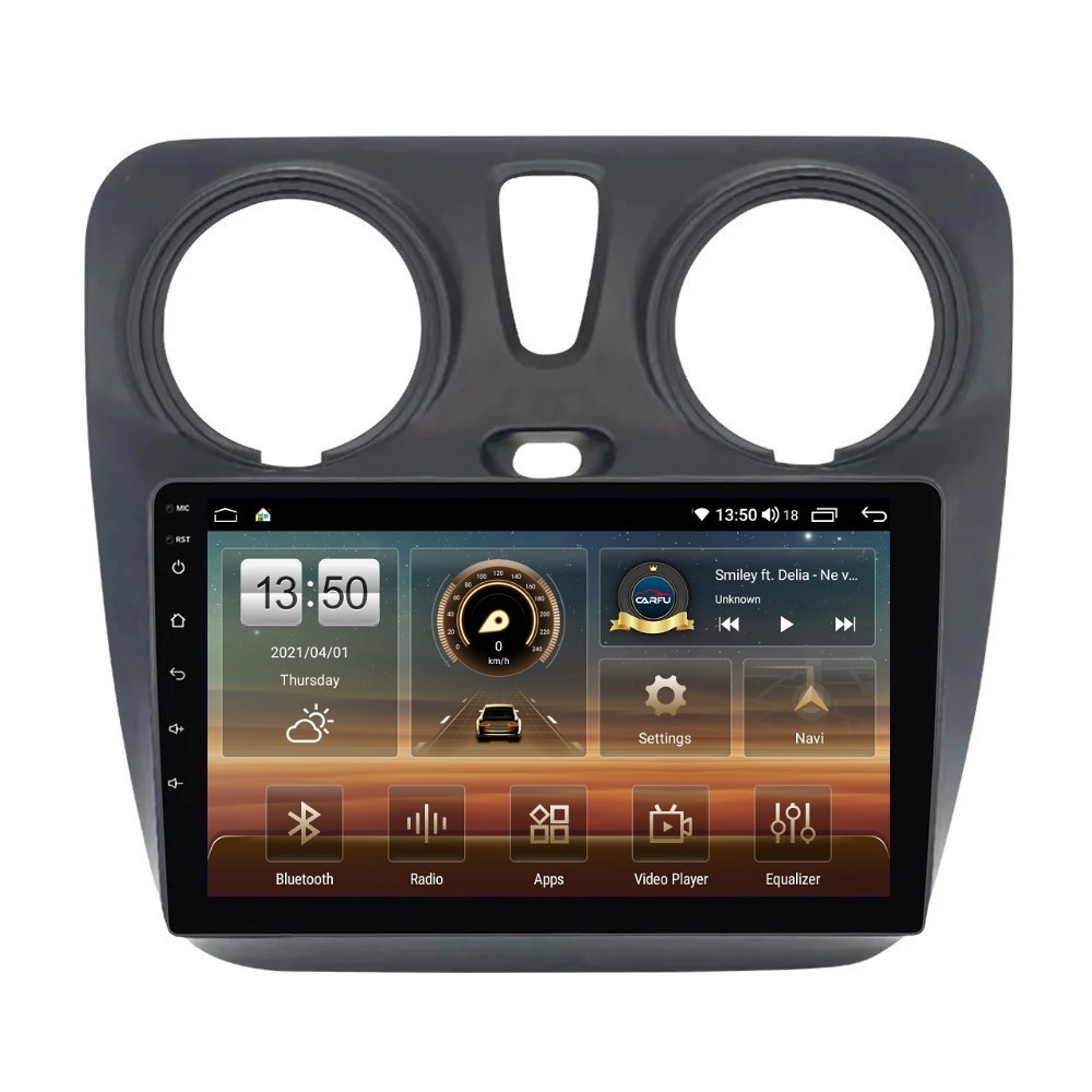 Navigatie dedicata cu Android Dacia Dokker dupa 2012, 6GB RAM, Radio GPS Dual Zone, Display HD QLED 9" Touchscreen, Internet Wi-Fi si slot SIM 4G, Bluetooth, MirrorLink, USB