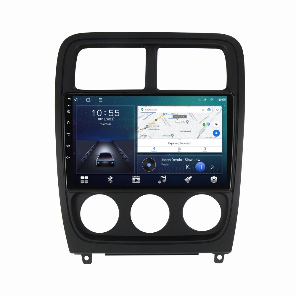 Navigatie dedicata cu Android Dodge Caliber 2010 - 2012, 2GB RAM, Radio GPS Dual Zone, Display HD QLED 9" Touchscreen, Internet Wi-Fi si slot SIM 4G, Bluetooth, MirrorLink, USB