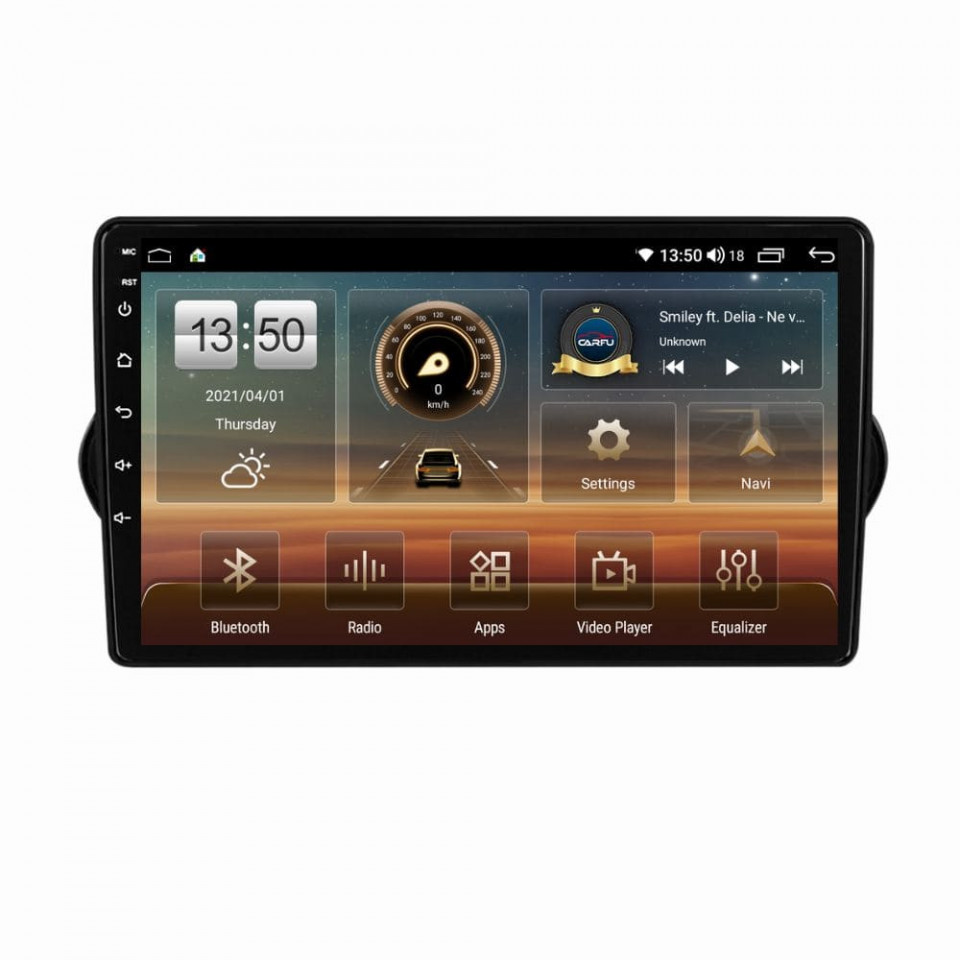 Navigatie dedicata cu Android Fiat Tipo dupa 2015, 8GB RAM, Radio GPS Dual Zone, Display HD QLED 9" Touchscreen, Internet Wi-Fi si slot SIM 4G, Bluetooth, MirrorLink, USB