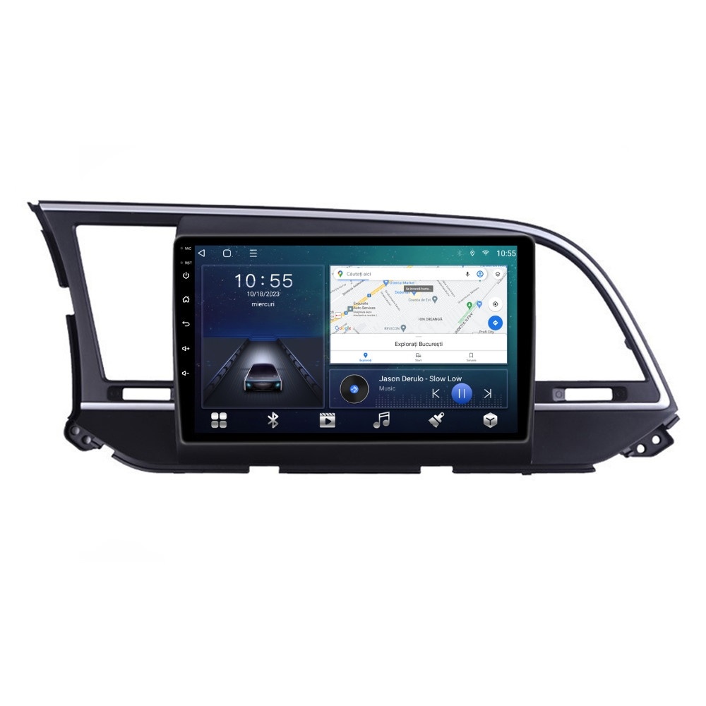 Navigatie dedicata cu Android Hyundai Elantra VI 2015 - 2018, 2GB RAM, Radio GPS Dual Zone, Display HD QLED 9" Touchscreen, Internet Wi-Fi si slot SIM 4G, Bluetooth, MirrorLink, USB