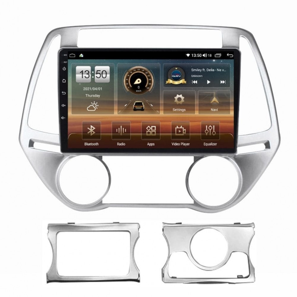 Navigatie dedicata cu Android Hyundai i20 2012 - 2014, 8GB RAM, Radio GPS Dual Zone, Display HD QLED 9" Touchscreen, Internet Wi-Fi si slot SIM 4G, Bluetooth, MirrorLink, USB