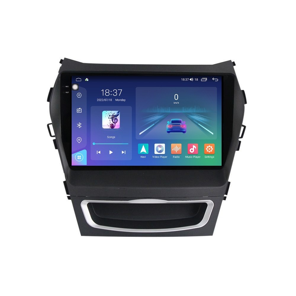 Navigatie dedicata cu Android Hyundai Santa Fe III / Grand Santa Fe 2012 - 2018, 4GB RAM, Radio GPS Dual Zone, Display 2K QLED 9.5" Touchscreen, Internet Wi-Fi si slot SIM 4G, Bluetooth, MirrorLink, USB