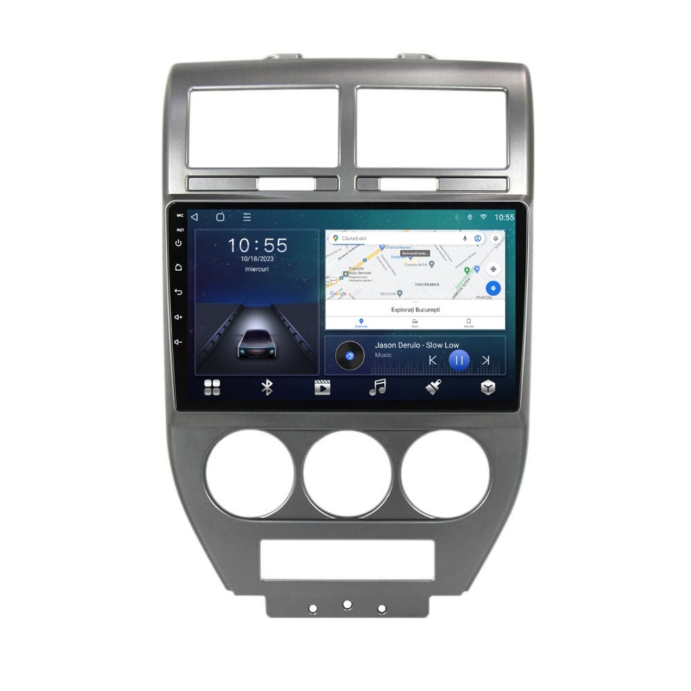 Navigatie dedicata cu Android Jeep Patriot I 2006 - 2010, 2GB RAM, Radio GPS Dual Zone, Display HD QLED 10" Touchscreen, Internet Wi-Fi si slot SIM 4G, Bluetooth, MirrorLink, USB