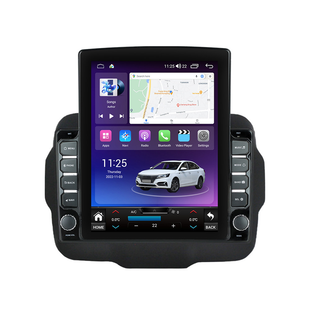 Navigatie dedicata cu Android Jeep Renegade dupa 2014, 8GB RAM, Radio GPS Dual Zone, Touchscreen IPS 9.7" HD tip Tesla, Internet Wi-Fi si slot SIM 4G, Bluetooth, MirrorLink, USB