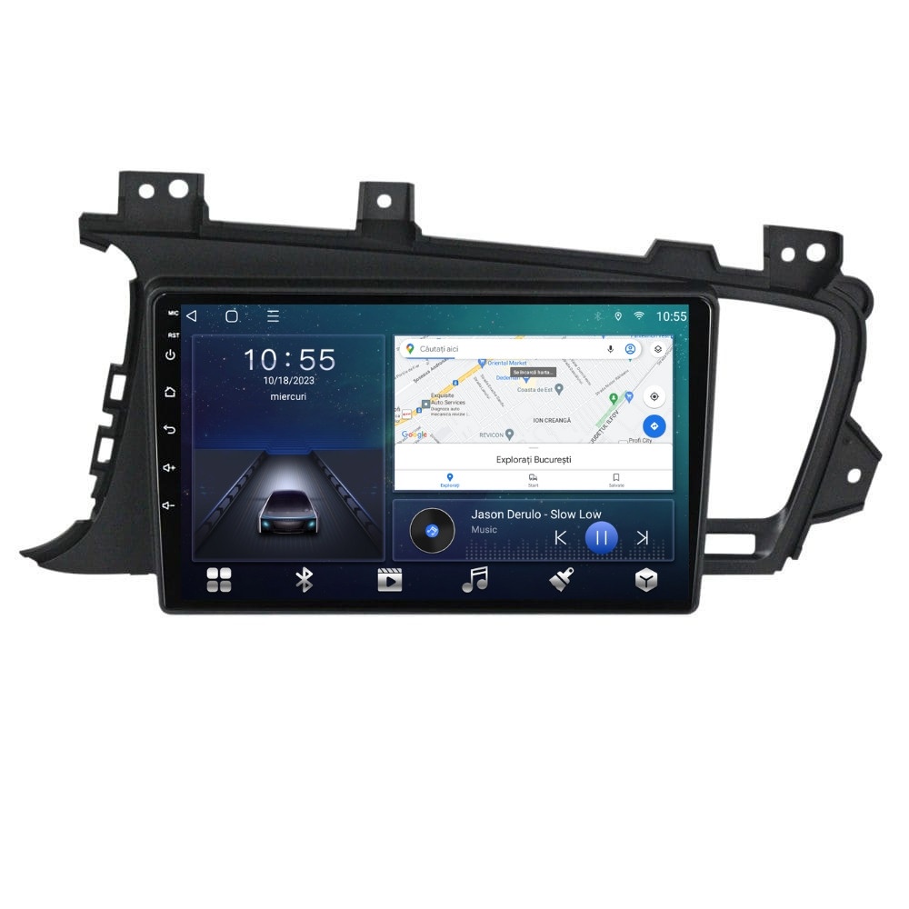 Navigatie dedicata cu Android Kia Optima I 2010 - 2015, 2GB RAM, Radio GPS Dual Zone, Display HD QLED 9" Touchscreen, Internet Wi-Fi si slot SIM 4G, Bluetooth, MirrorLink, USB
