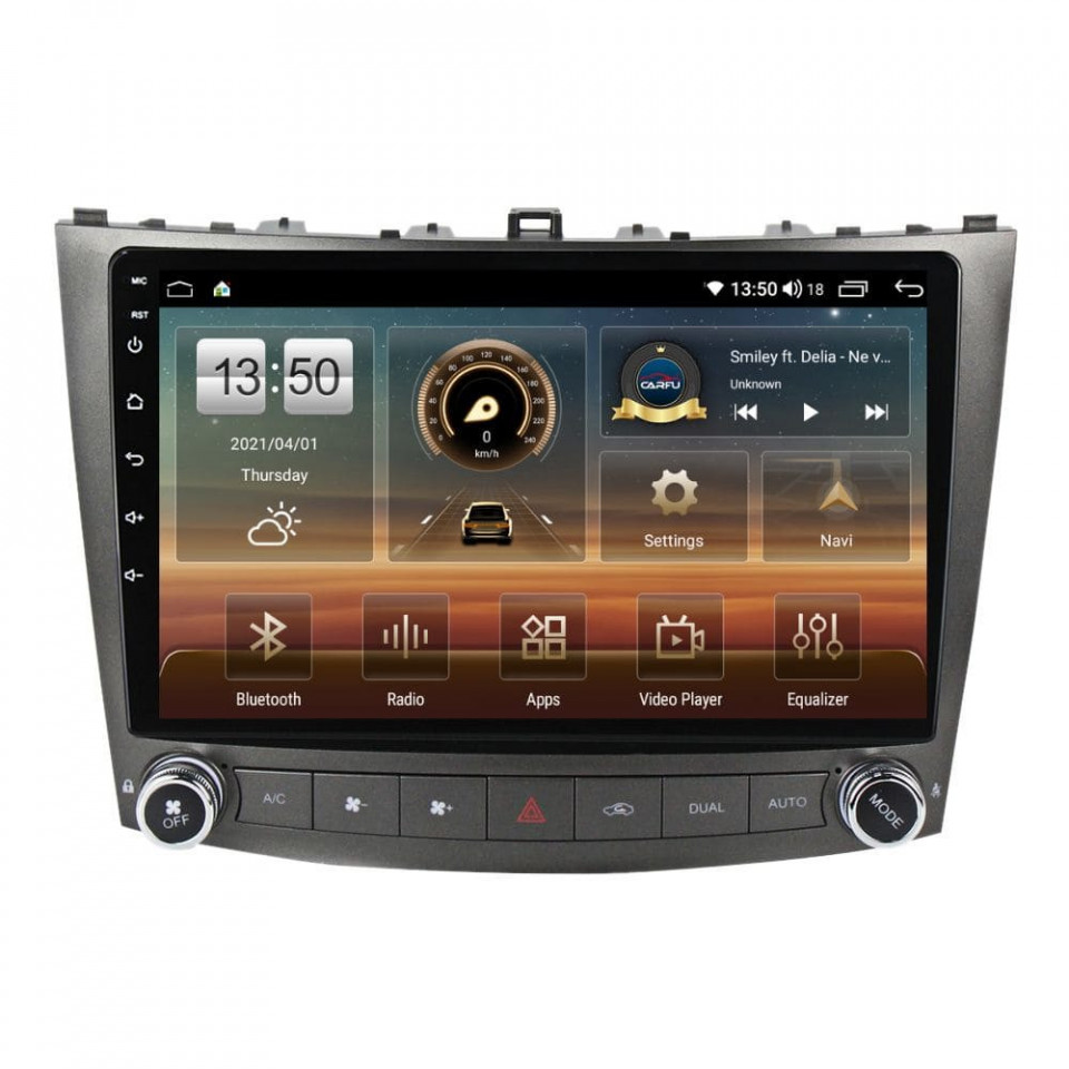 Navigatie dedicata cu Android Lexus IS 2005 - 2013, 6GB RAM, Radio GPS Dual Zone, Display HD QLED 10" Touchscreen, Internet Wi-Fi si slot SIM 4G, Bluetooth, MirrorLink, USB