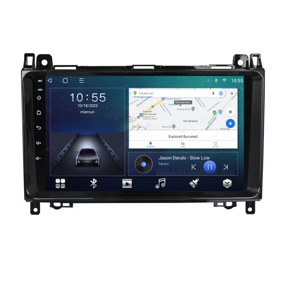 Navigatie dedicata cu Android Mercedes B-Class W245 2005 - 2011, 2GB RAM, Radio GPS Dual Zone, Display HD QLED 9" Touchscreen, Internet Wi-Fi si slot SIM 4G, Bluetooth, MirrorLink, USB
