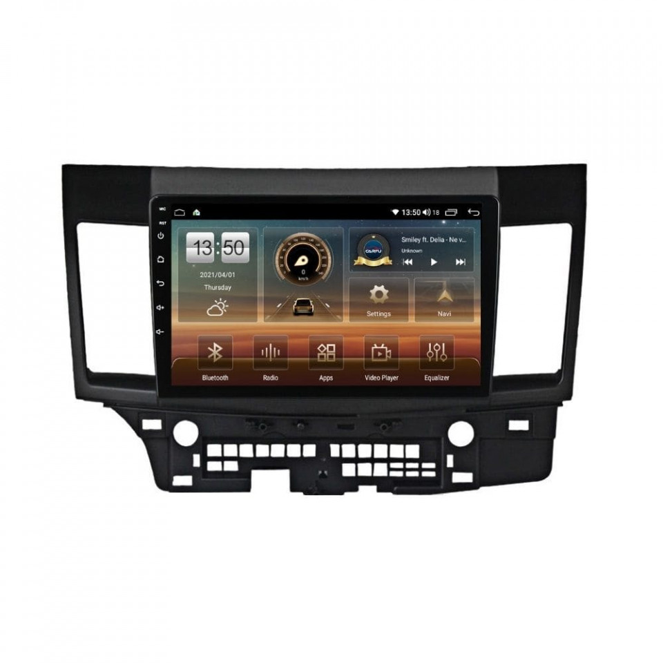 Navigatie dedicata cu Android Mitsubishi Lancer dupa 2007, 8GB RAM, Radio GPS Dual Zone, Display HD QLED 10" Touchscreen, Internet Wi-Fi si slot SIM 4G, Bluetooth, MirrorLink, USB