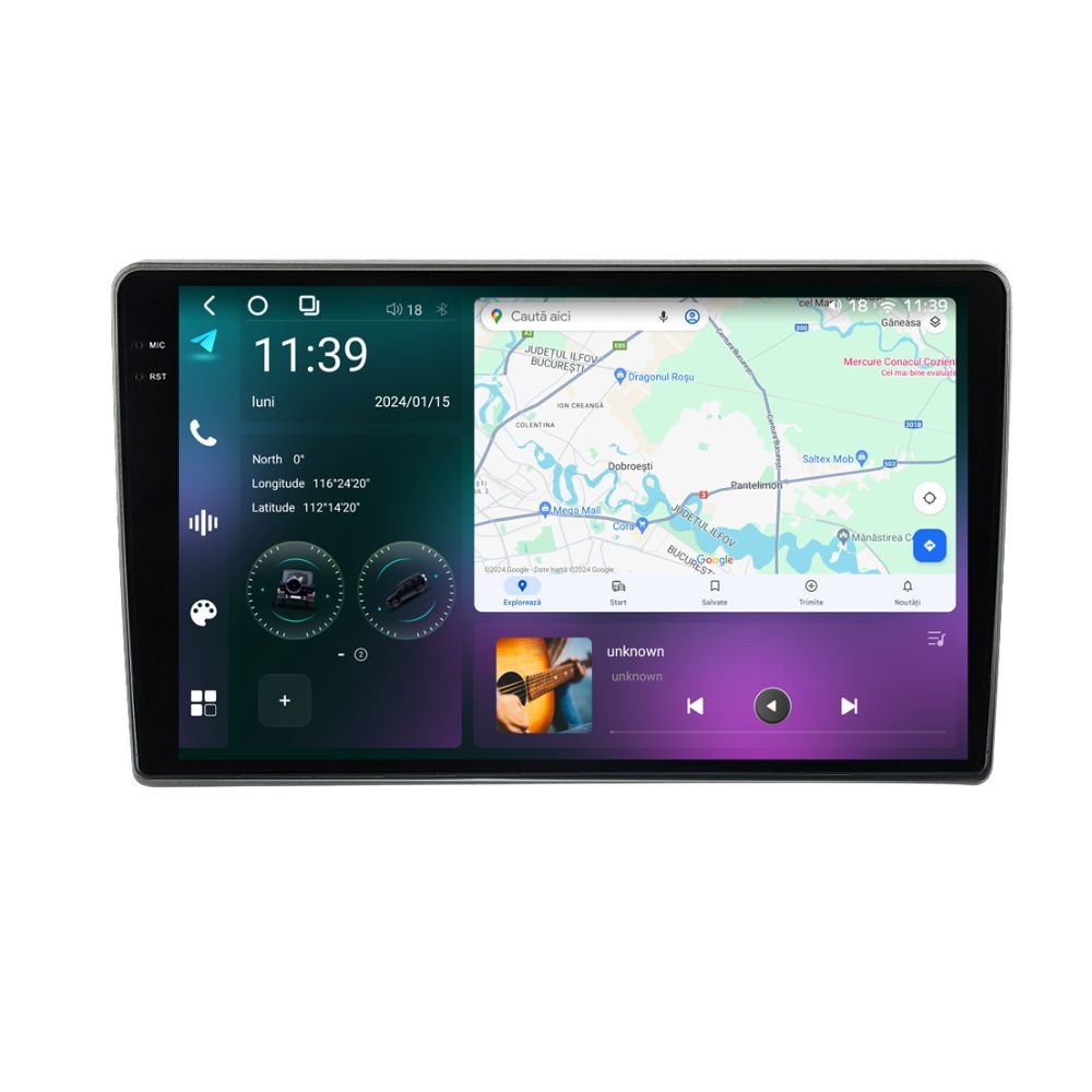 Navigatie dedicata cu Android Opel Corsa D 2006 - 2014, 12GB RAM, Radio GPS Dual Zone, Display 2K QLED 9.5" Touchscreen, Internet Wi-Fi si slot SIM 4G, Bluetooth, MirrorLink, USB
