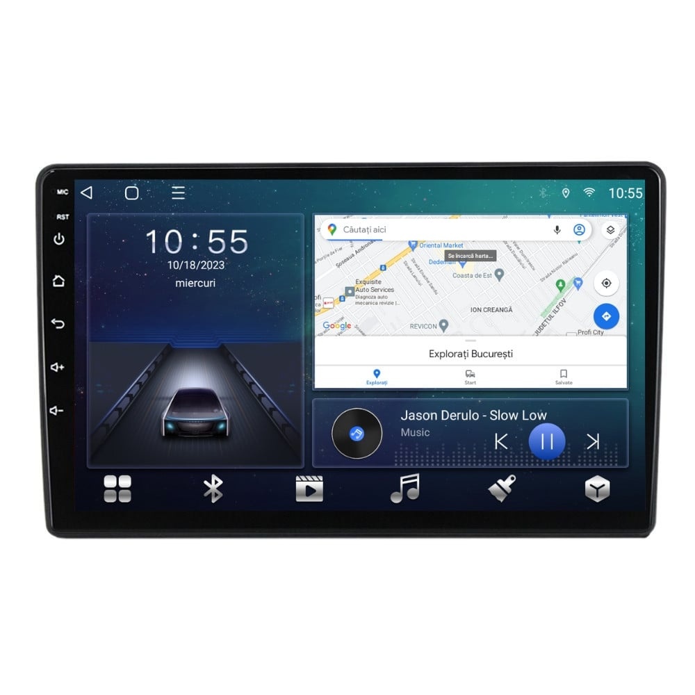 Navigatie dedicata cu Android Seat Alhambra dupa 2010, 2GB RAM, Radio GPS Dual Zone, Display HD QLED 10'' Touchscreen, Internet Wi-Fi si slot SIM 4G, Bluetooth, MirrorLink, USB