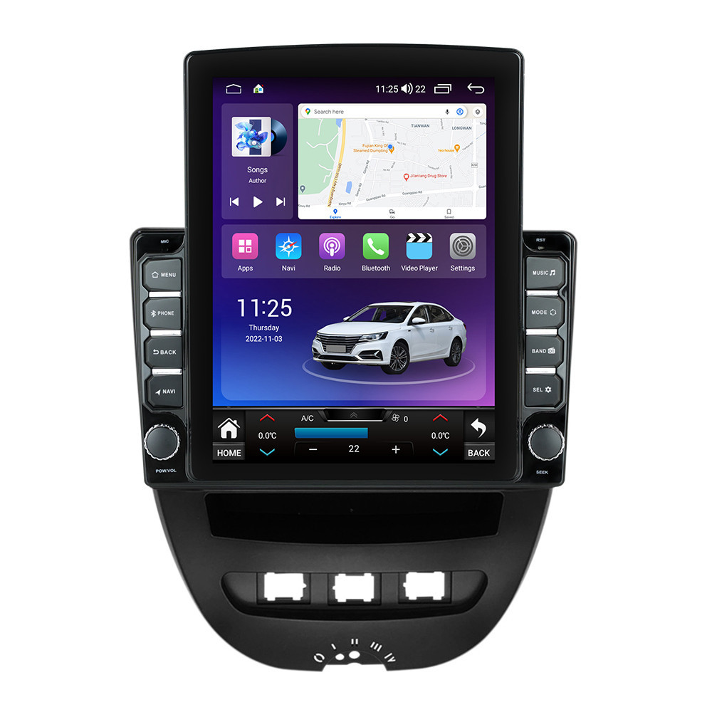 Navigatie dedicata cu Android Toyota Aygo 2005 - 2014, 4GB RAM, Radio GPS Dual Zone, Touchscreen IPS 9.7" HD tip Tesla, Internet Wi-Fi si slot SIM 4G, Bluetooth, MirrorLink, USB