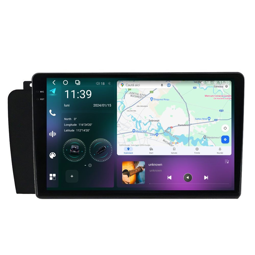 Navigatie dedicata cu Android Volvo V70 II / XC70 I 2004 - 2008, 12GB RAM, Radio GPS Dual Zone, Display 2K QLED 9.5" Touchscreen, Internet Wi-Fi si slot SIM 4G, Bluetooth, MirrorLink, USB