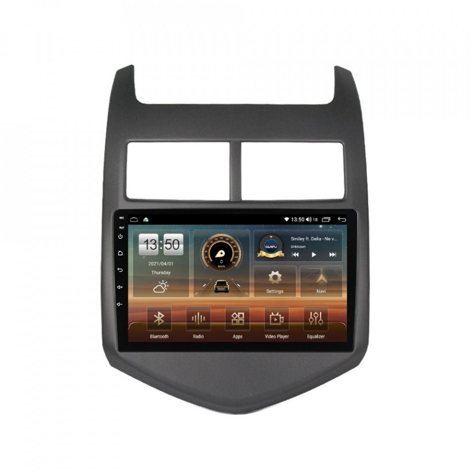 Navigatie dedicata cu Android Chevrolet Aveo 2011 - 2014, 8GB RAM, Radio GPS Dual Zone, Display HD QLED 9" Touchscreen, Internet Wi-Fi si slot SIM 4G, Bluetooth, MirrorLink, USB