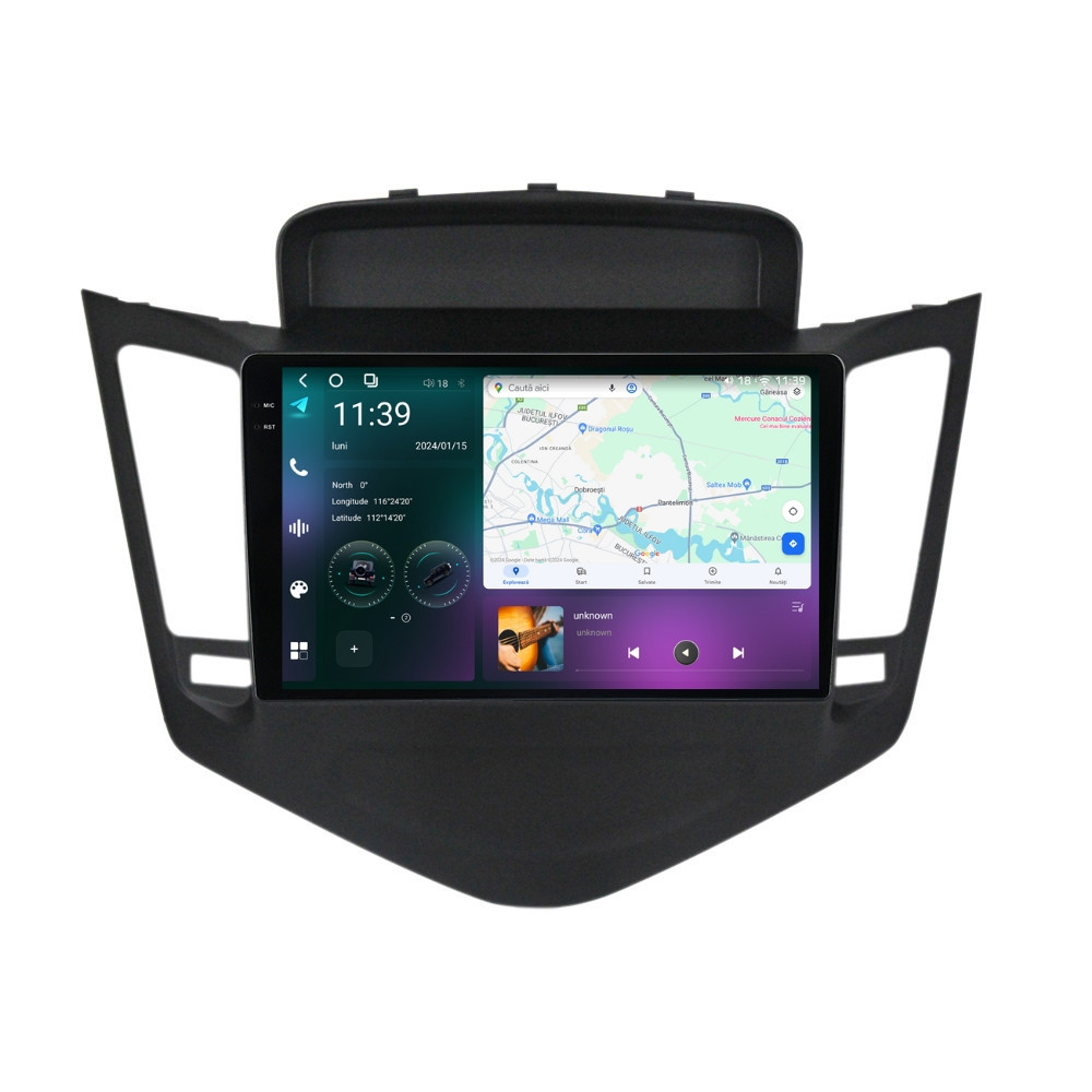 Navigatie dedicata cu Android Chevrolet Cruze 2008 - 2013, 12GB RAM, Radio GPS Dual Zone, Display 2K QLED 9.5" Touchscreen, Internet Wi-Fi si slot SIM 4G, Bluetooth, MirrorLink, USB