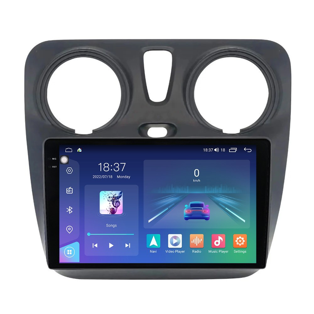 Navigatie dedicata cu Android Dacia Dokker dupa 2012, 8GB RAM, Radio GPS Dual Zone, Display 2K QLED 9.5" Touchscreen, Internet Wi-Fi si slot SIM 4G, Bluetooth, MirrorLink, USB