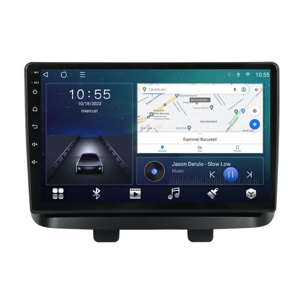 Navigatie dedicata cu Android Fiat Doblo 2000 - 2009, 2GB RAM, Radio GPS Dual Zone, Display HD QLED 10" Touchscreen, Internet Wi-Fi si slot SIM 4G, Bluetooth, MirrorLink, USB
